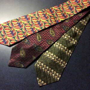 Men's 100% Silk Ties, Lot of 3, Gucci & Dior